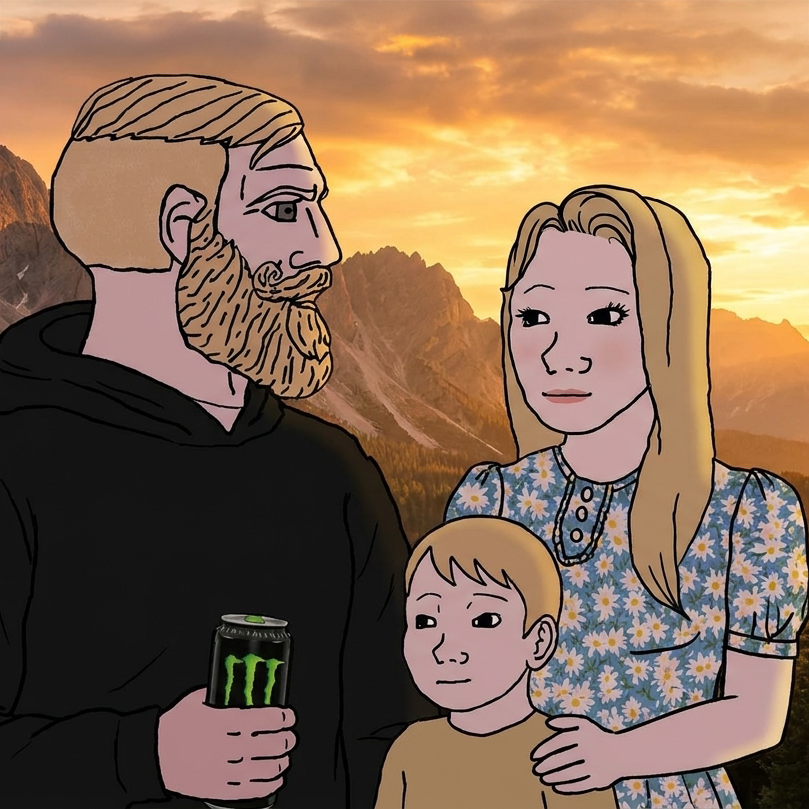 A man with his family — strength through unity